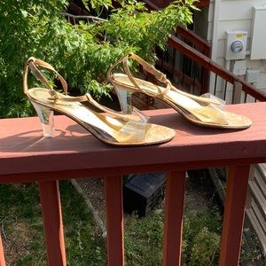 NEW WITHOUT TAGS NORMAN KAPLAN HEELS WITH CLEAR HEEL, 10 M